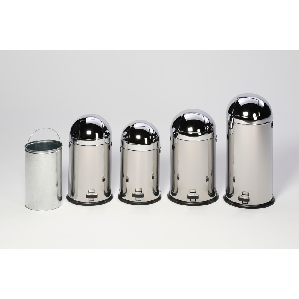 N° de l'image du produit 2 : Collecteur de déchets à pédale VAR® 22 litres, acier inoxydable