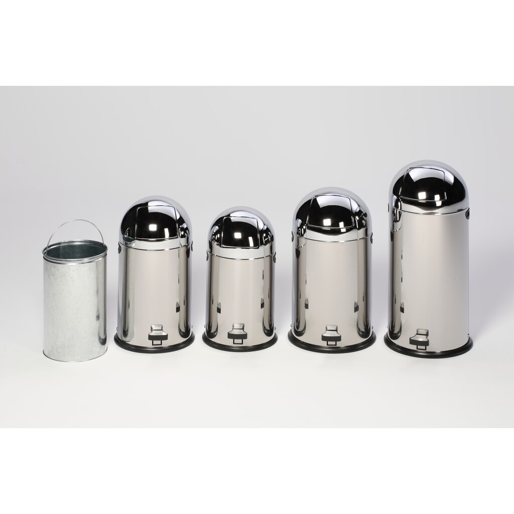 N° de l'image du produit 2 : Collecteur de déchets à pédale VAR® 22 litres, acier inoxydable