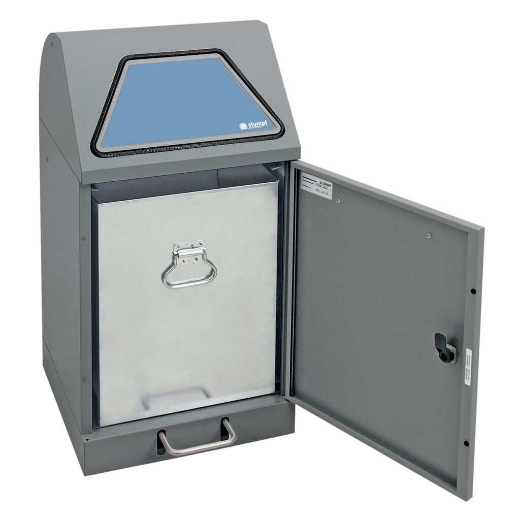 Collecteur de matériaux stumpf® à pédale, avec conteneur intérieur, tôle d'acier galvanisée, 45 litres, aluminium gris N° de l'image du produit 12 : Collecteur de matériaux stumpf® à pédale, avec conteneur intérieur, tôle d'acier galvanisée, 45 litres, aluminium gris