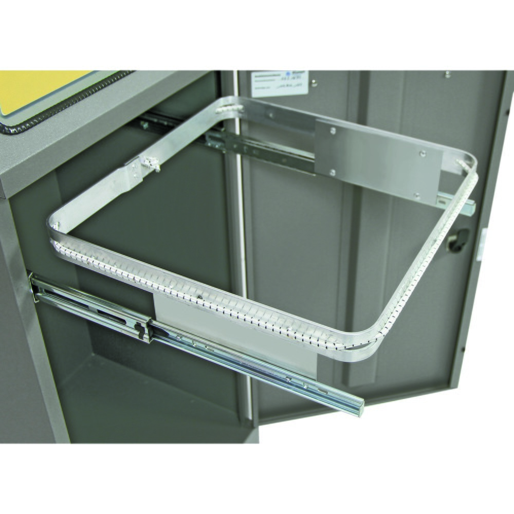 N° de l'image du produit 3 : Collecteur de matériaux stumpf® à pédale, avec support pour sacs poubelle, tôle d'acier galvanisée, 45 litres, aluminium gris