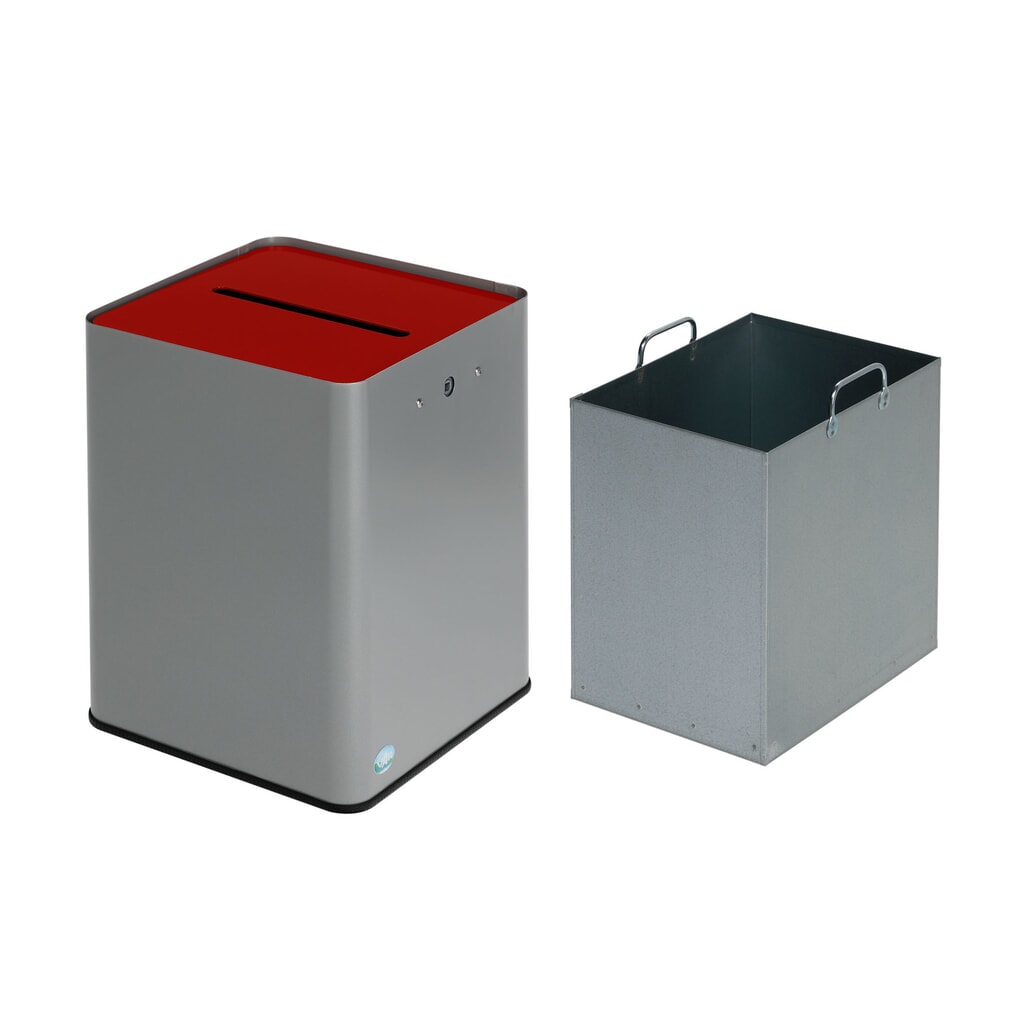 Collecteur de papier VAR ® P40, conforme RGPD, argent / rouge N° de l'image du produit 2 : Collecteur de papier VAR ® P40, conforme RGPD, argent / rouge