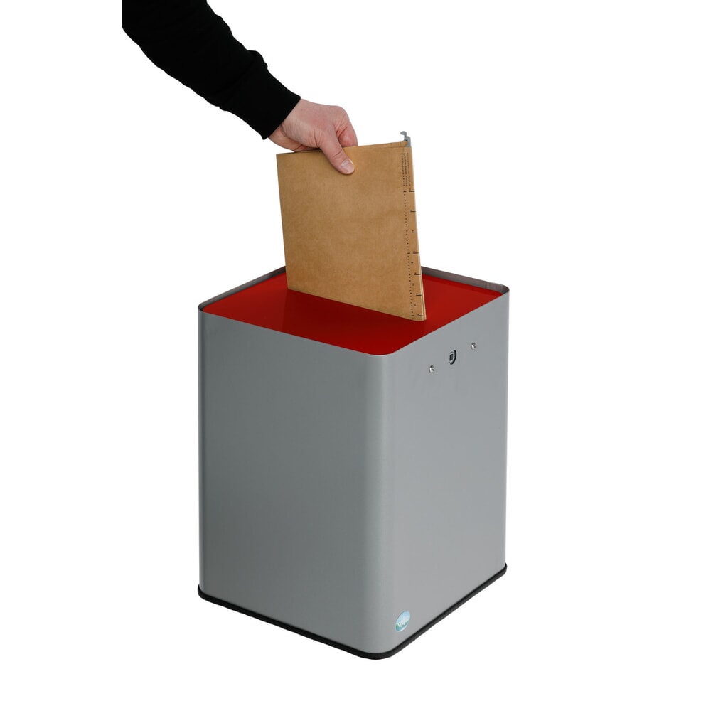 N° de l'image du produit 3 : Collecteur de papier VAR ® P40, conforme RGPD, argent / rouge