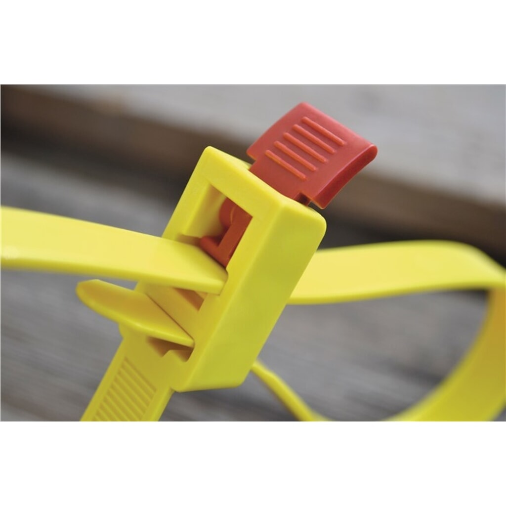 Collier de câblage SpeedyTie longueur 750 mm largeur 12 mm polyamide jaune 5 piè N° de l'image du produit 2 : Collier de câblage SpeedyTie longueur 750 mm largeur 12 mm polyamide jaune 5 piè