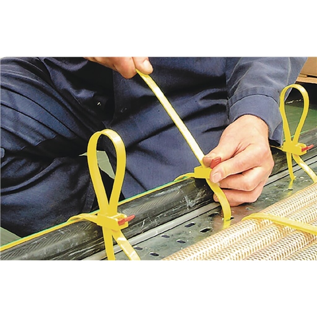 Collier de câblage SpeedyTie longueur 750 mm largeur 12 mm polyamide jaune 5 piè N° de l'image du produit 3 : Collier de câblage SpeedyTie longueur 750 mm largeur 12 mm polyamide jaune 5 piè