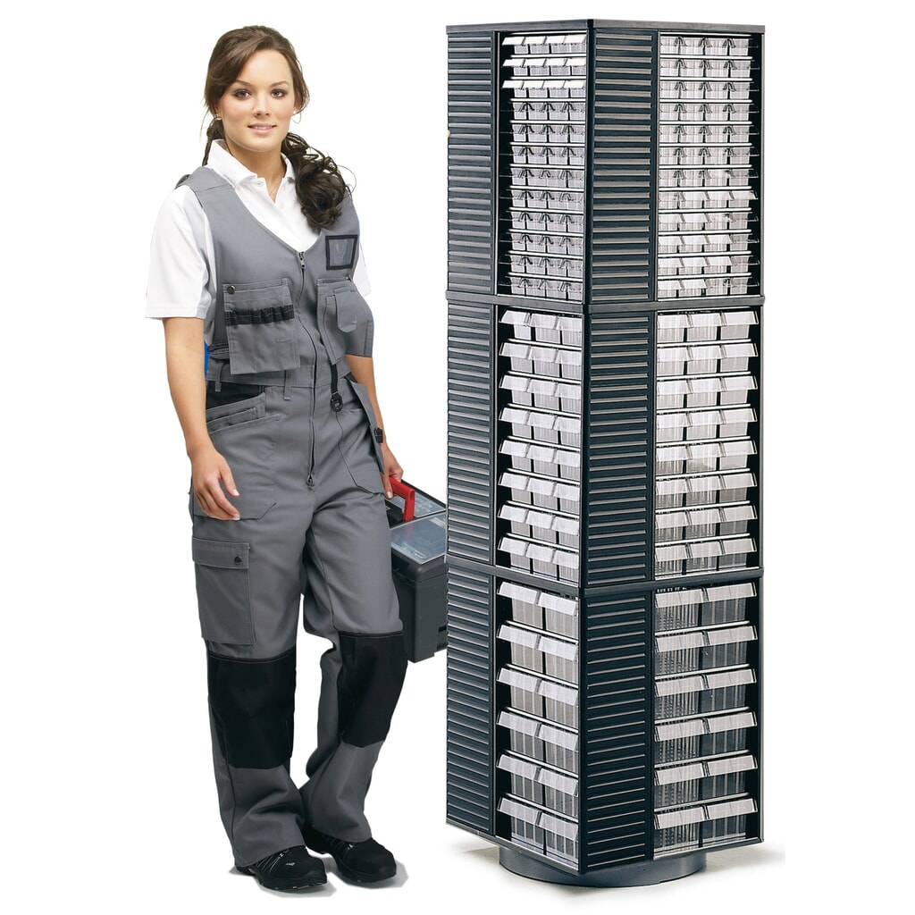 N° de l'image du produit 5 : Colonne pivotante TRESTON pour 12 rangements pour petites pièces, Hxlx P 1 730 x 500 x 500 mm