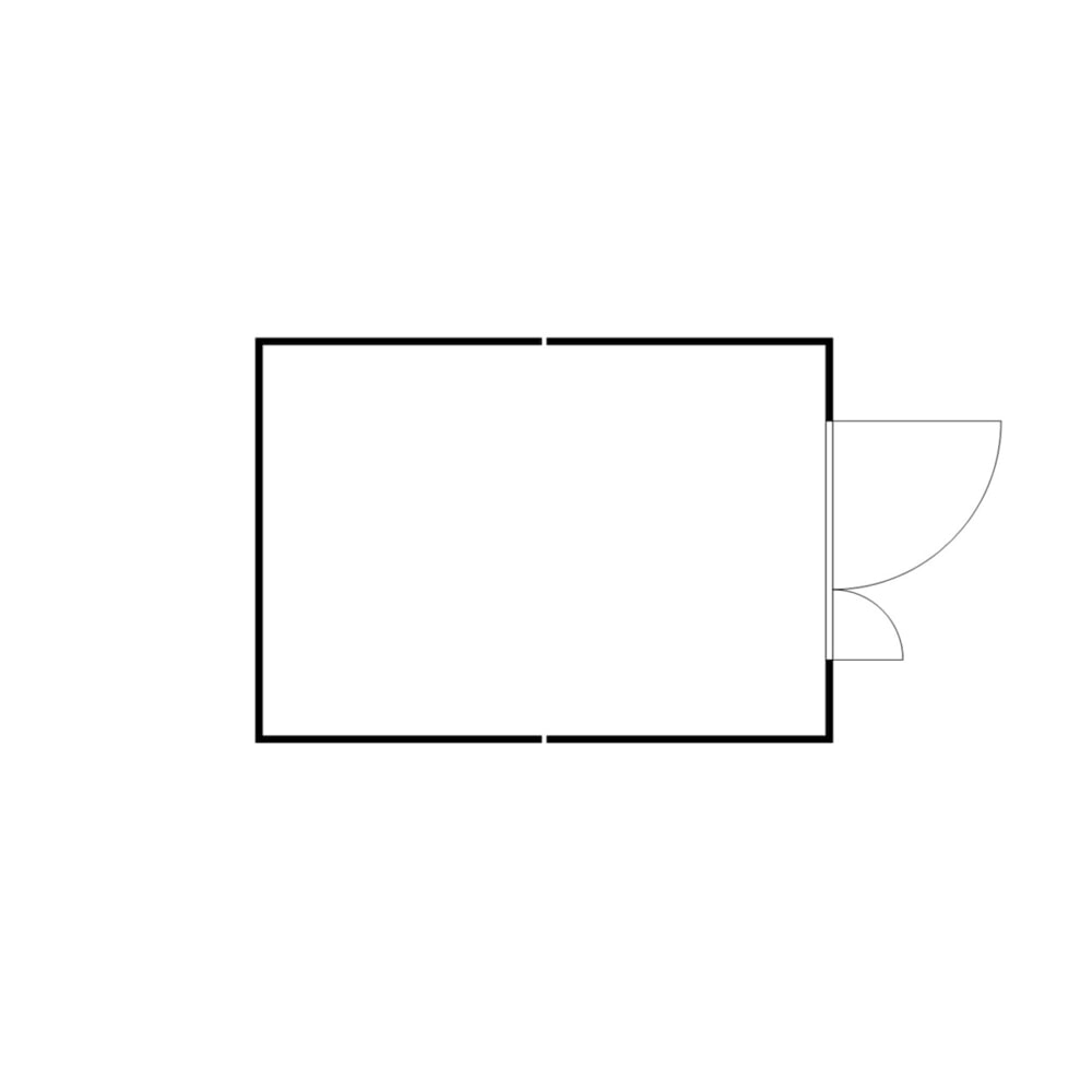 N° de l'image du produit 2 : Combinaison de conteneur de matériaux FLADAFI®, démonté, 12 m², avec plancher en bois, haut. x larg. x prof. 2 150 x 3 050 x 4 340 mm, porte à doubles battants (division asymétrique), centrée en face avant