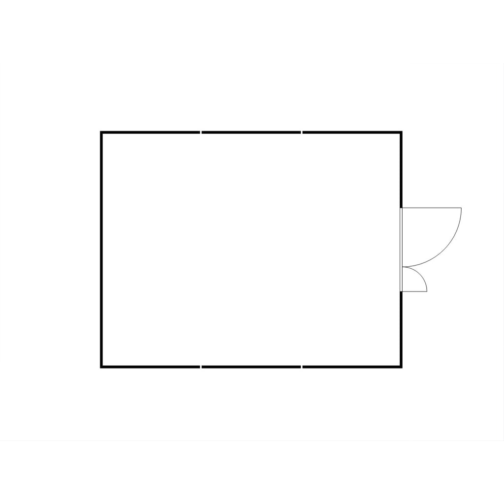 N° de l'image du produit 2 : Combinaison de conteneur de matériaux FLADAFI®, démontée, 32 m², avec plancher en bois, haut. x larg. x prof. 2 150 x 5 080 x 6 520 mm, porte à doubles battants (division asymétrique), centrée sur la face avant