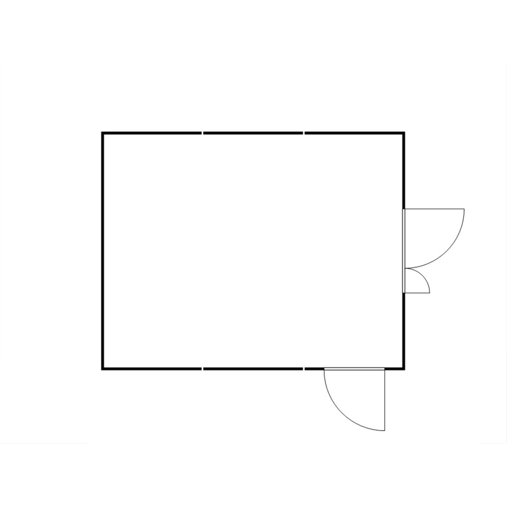 N° de l'image du produit 2 : Combinaison de conteneur de matériaux FLADAFI®, démonté, 32 m², sans étagère, haut. x larg. x prof. 2 115 x 5 080 x 6 520 mm, porte à doubles battants (division asymétrique), centré à face avant, porte supplémentaire