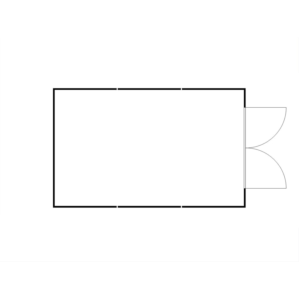 N° de l'image du produit 2 : Combinaison de conteneur de matériaux FLADAFI®, isolé, 25 m², avec plancher en bois, haut. x larg. x prof. 2 405 x 4 050 x 6 520 mm, porte à doubles battants, centré à face avant
