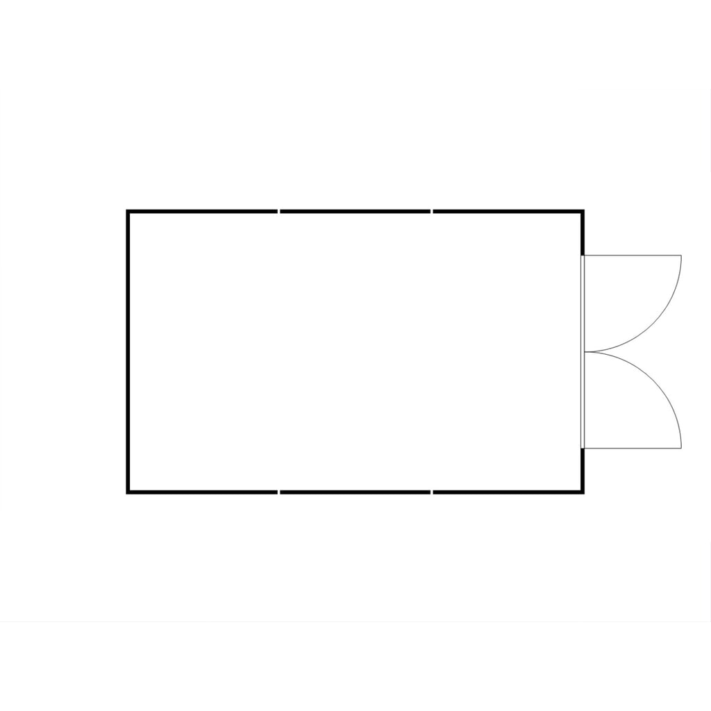 N° de l'image du produit 2 : Combinaison de conteneur de matériaux FLADAFI®, démonté, 25 m², avec plancher en bois, haut. x larg. x prof. 2 150 x 4 050 x 6 520 mm, porte à doubles battants, centrée en face avant