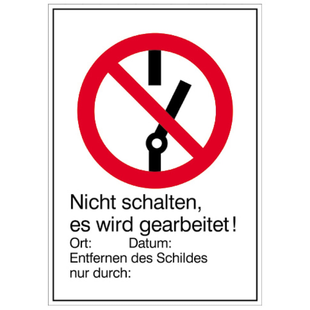 Illustration du produit: SafetyMarking® « Ne pas éteindre, on travaille », H x l 185 x 131 mm, plastique