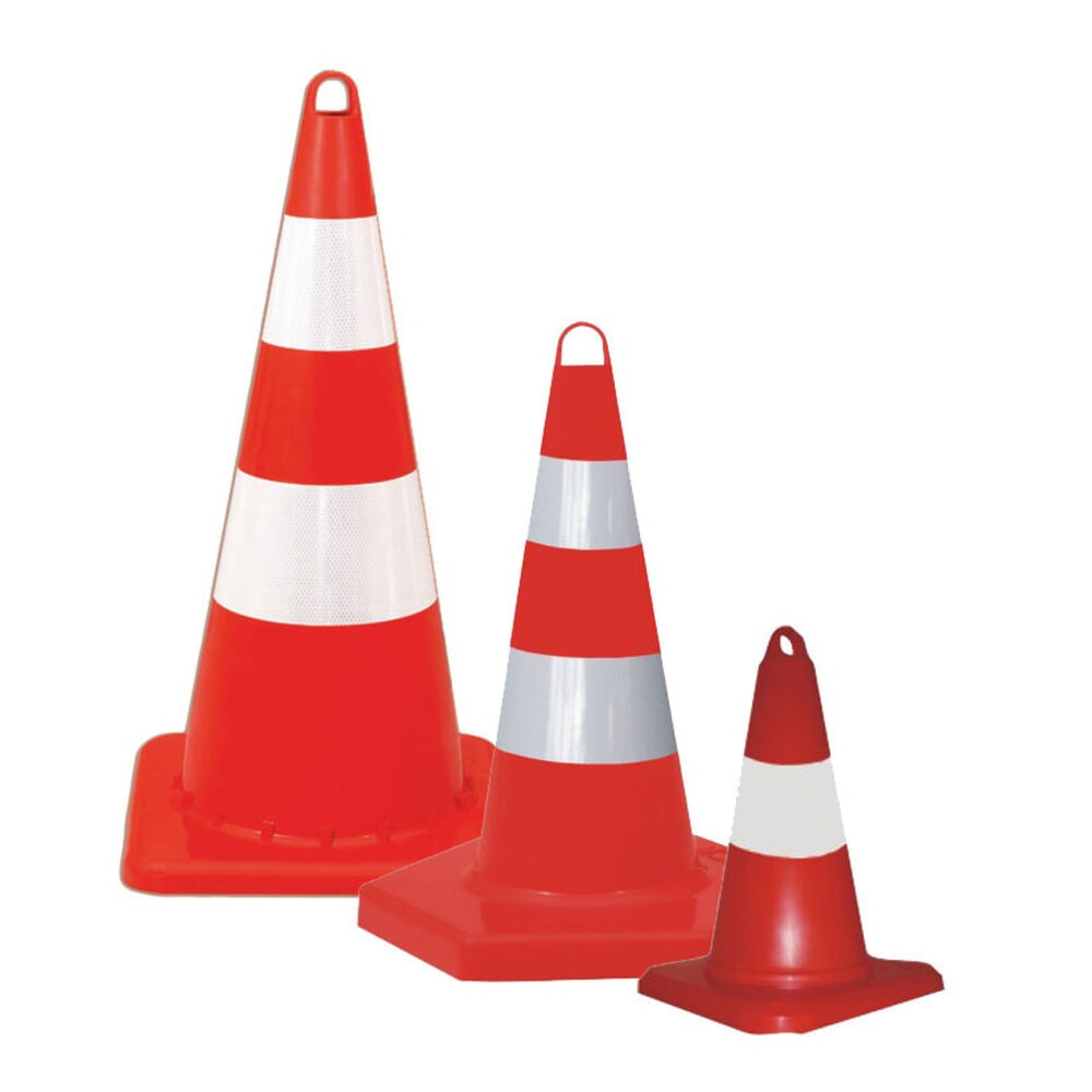 Illustration du produit: Cône de signalisation en PP, solide, visible le jour, hauteur de 320 mm