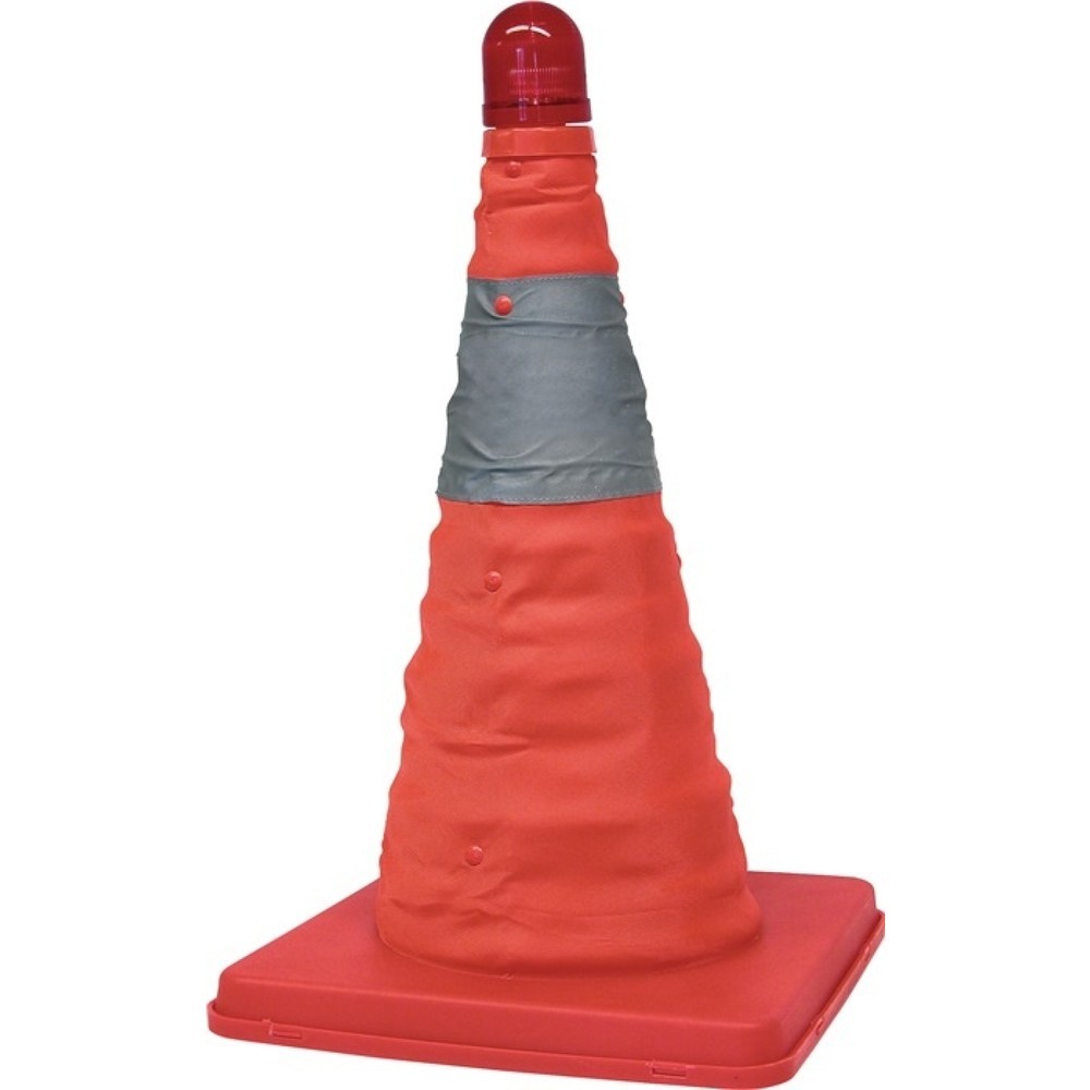 N° de l'image du produit 1 : Cône de signalisation hauteur 390 mm pliable, avec couverture en nylon poids 0,5