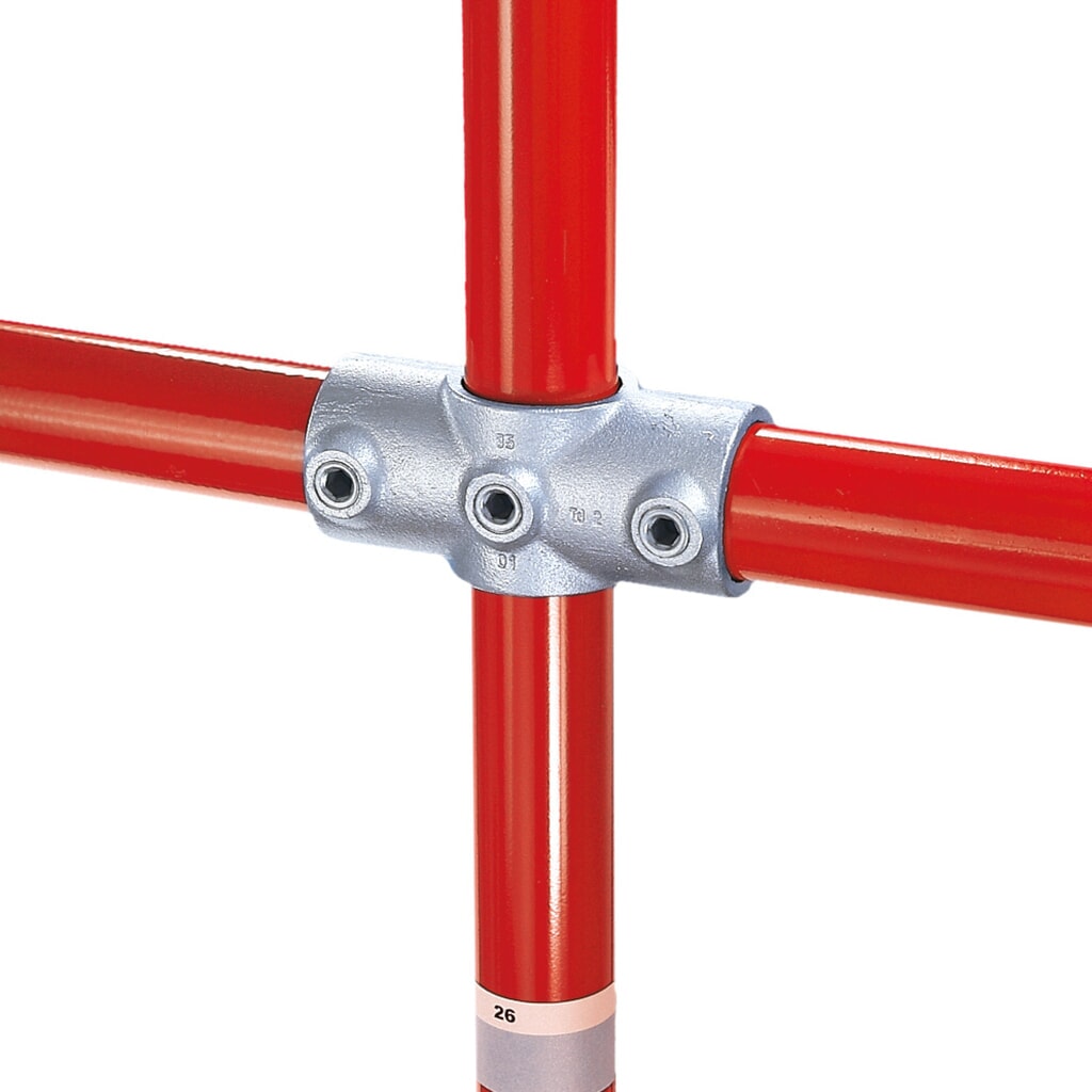 Raccord en croix avec 2 sorties, 1 passage, Ø extérieur du tube 26,9 mm Illustration du produit: Raccord en croix avec 2 sorties, 1 passage, Ø extérieur du tube 26,9 mm