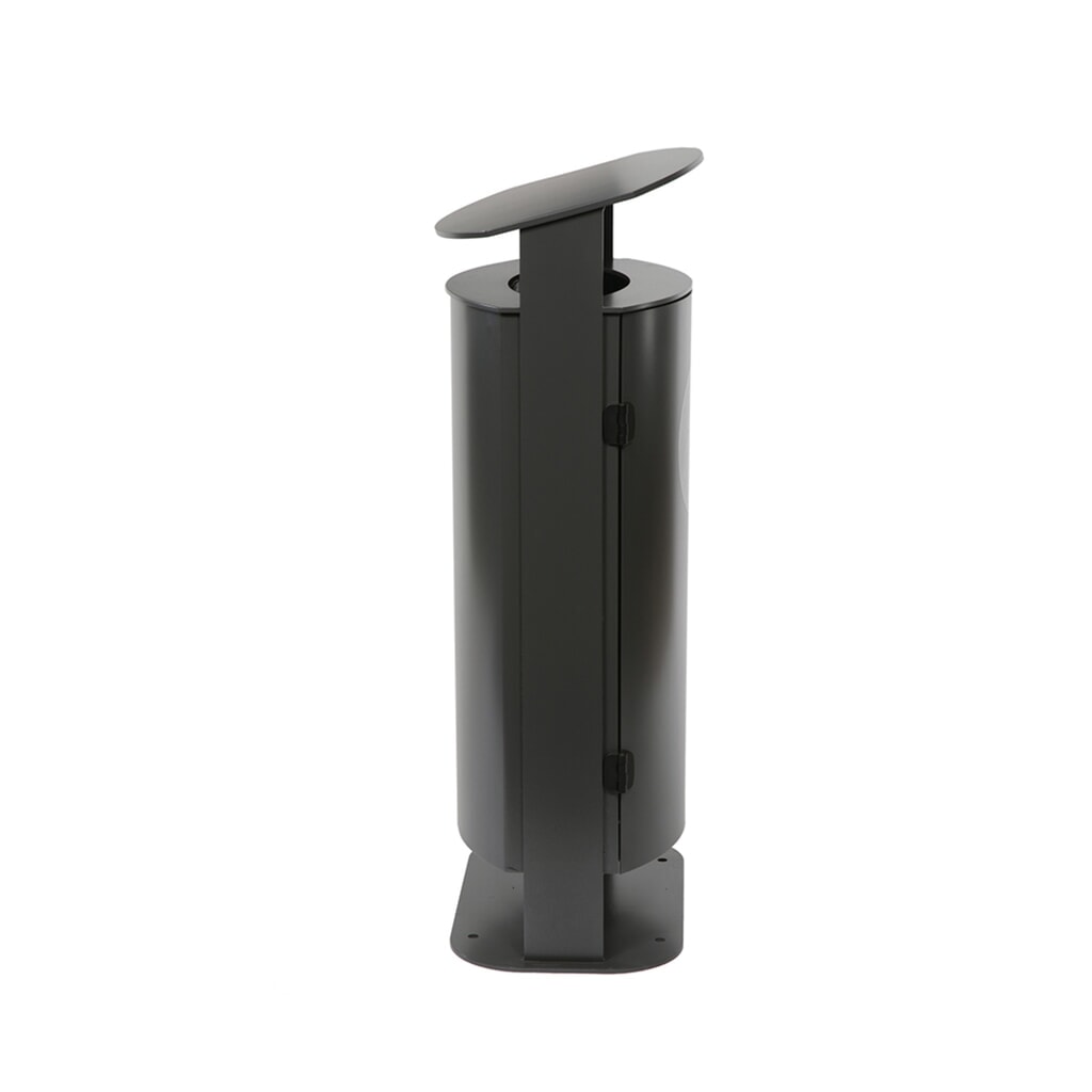 N° de l'image du produit 2 : Conteneur à déchets RENNER avec capot biseauté modèle 7092, 70 litres, anthracite/fer micacé