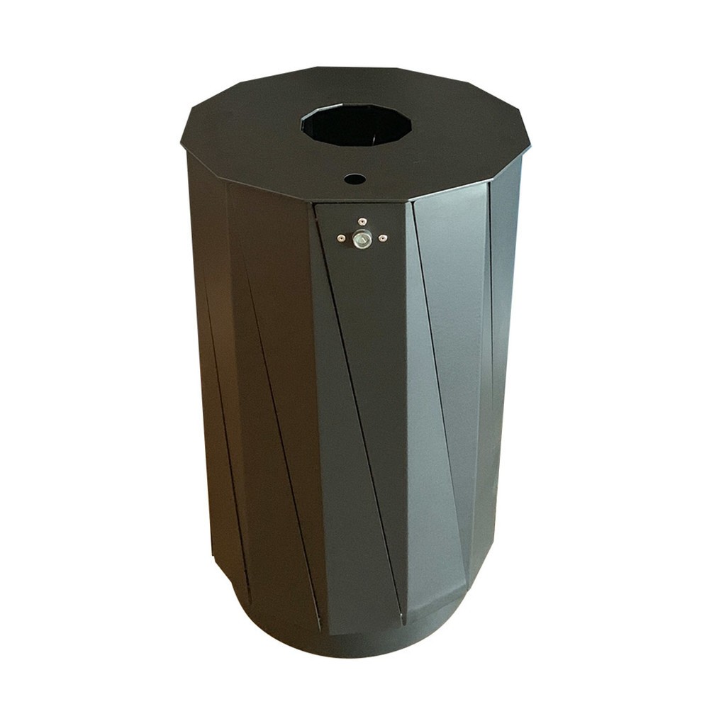 Illustration du produit: Conteneur à déchets RENNER avec cendrier, modèle 7007-35, 60 litres, anthracite/fer micacé