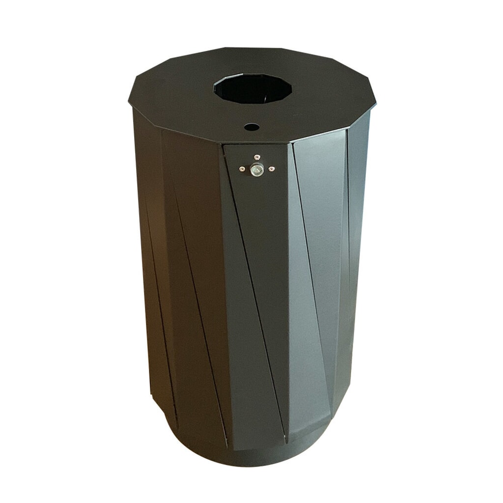Illustration du produit: Conteneur à déchets RENNER avec cendrier, modèle 7007-35, 60 litres, anthracite/fer micacé