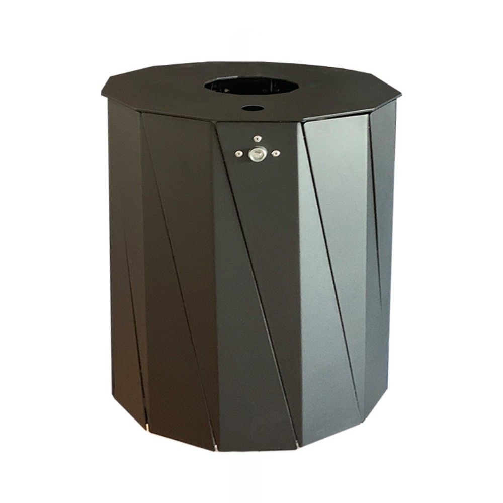 Illustration du produit: Conteneur à déchets RENNER avec cendrier, modèle 7007-40, 50 litres, gris anthracite