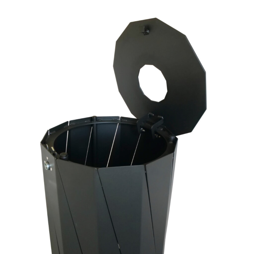 N° de l'image du produit 2 : Conteneur à déchets RENNER, modèle 7007-20, 50 litres, anthracite/fer micacé