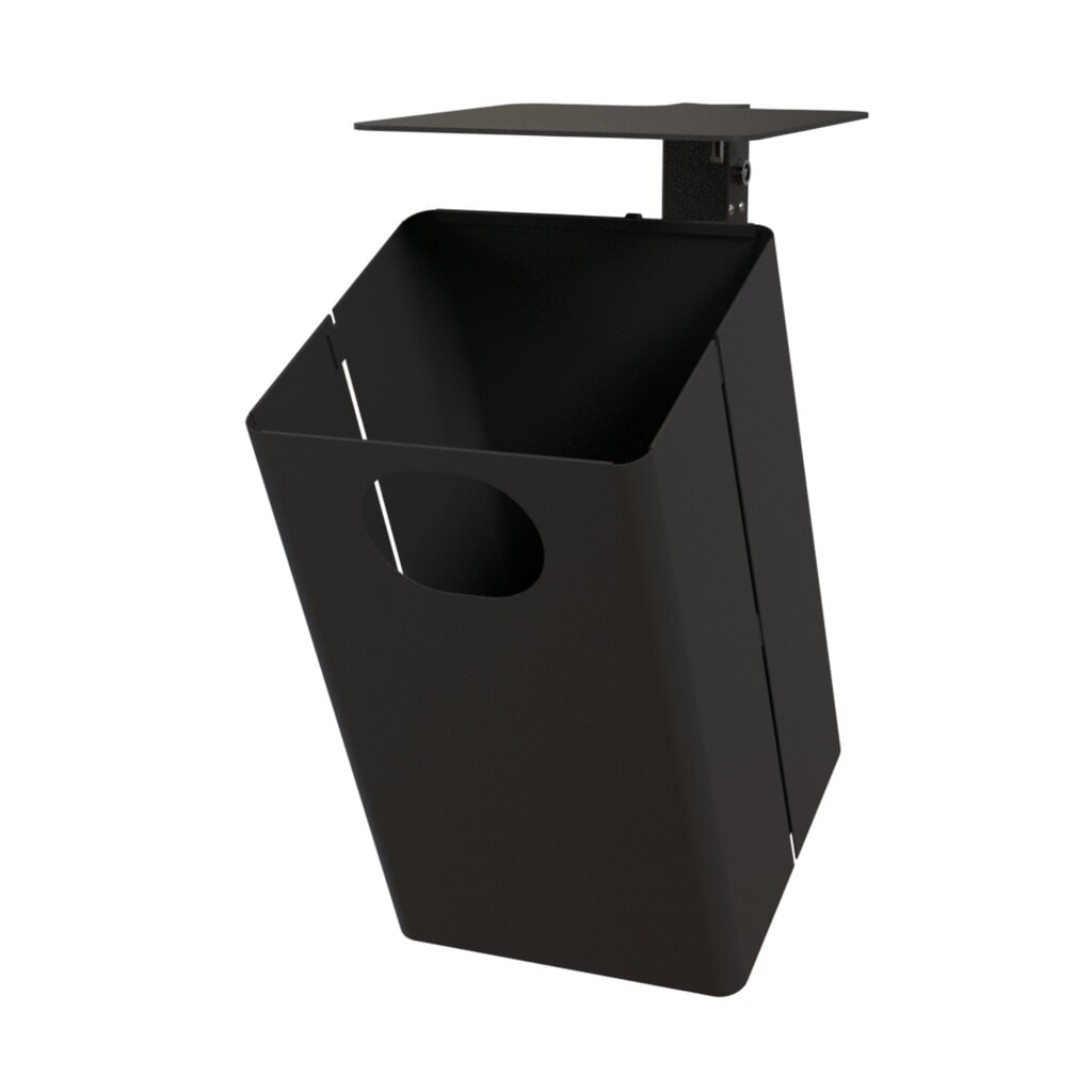 N° de l'image du produit 2 : Conteneur à déchets RENNER, modèle 7044, rectangulaire, 35 litres, sans cendrier, anthracite/fer micacé
