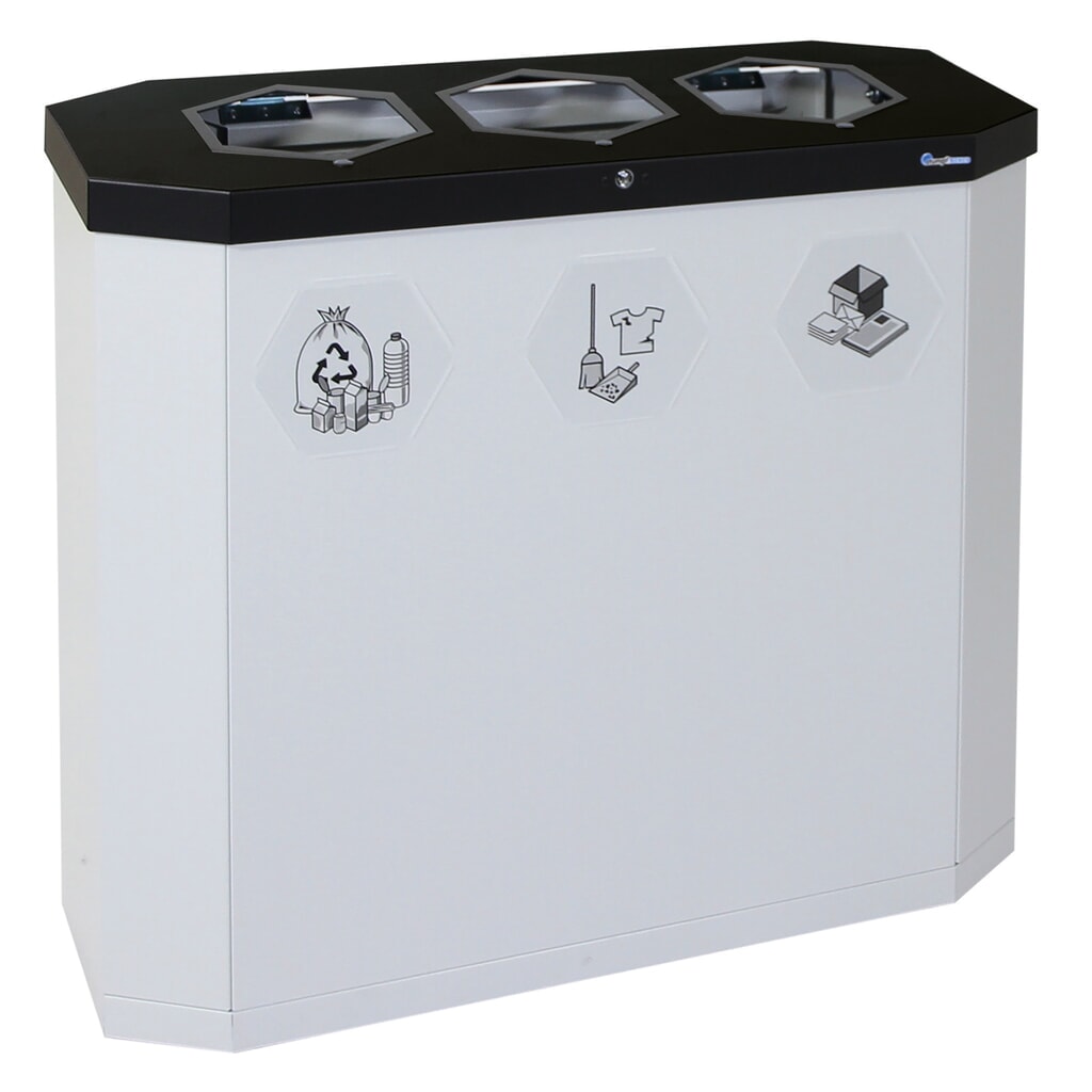 Conteneur à déchets stumpf®, Sixco 3 smart gris clair Illustration du produit: Conteneur à déchets stumpf®, Sixco 3 smart gris clair