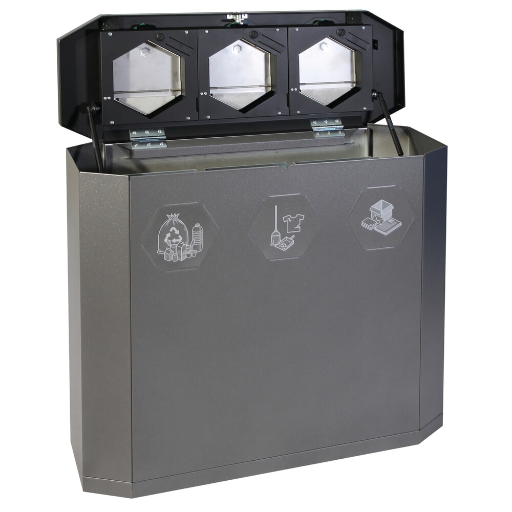 Illustration du produit: Conteneur à déchets stumpf®, Sixco 3 touchless, fer micacé