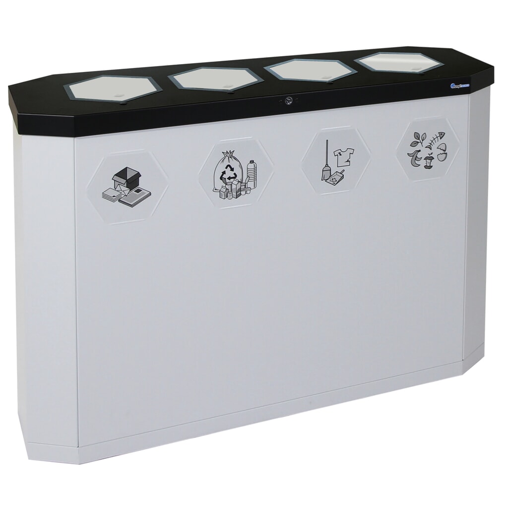 Conteneur à déchets stumpf®, Sixco 4 swing gris clair Illustration du produit: Conteneur à déchets stumpf®, Sixco 4 swing gris clair
