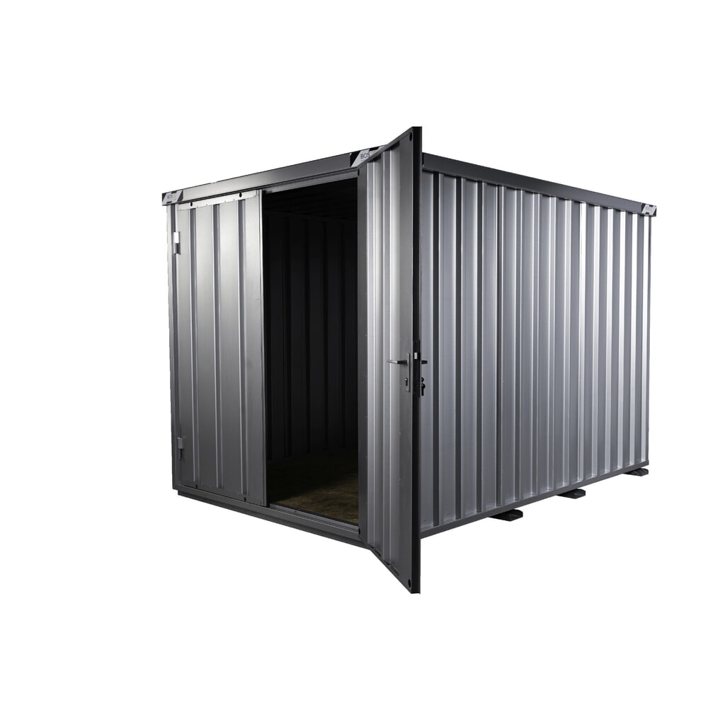 N° de l'image du produit 2 : Conteneur à montage rapide BOS®, haut. x larg. x prof. 2 100 x 2 100 x 3 100 mm, porte à l’avant, 2 vantaux