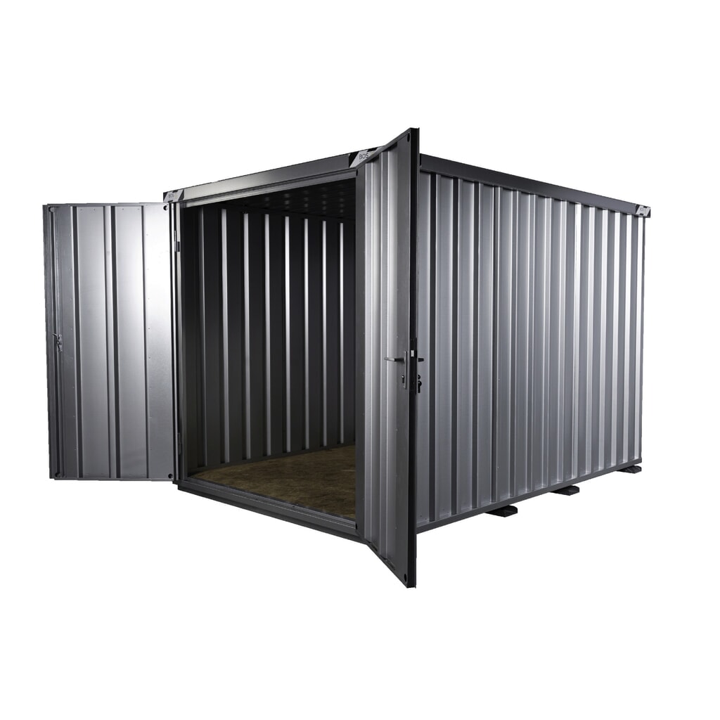 Conteneur à montage rapide BOS®, haut. x larg. x prof. 2 100 x 2 100 x 3 100 mm, porte à l’avant, 2 vantaux N° de l'image du produit 3 : Conteneur à montage rapide BOS®, haut. x larg. x prof. 2 100 x 2 100 x 3 100 mm, porte à l’avant, 2 vantaux