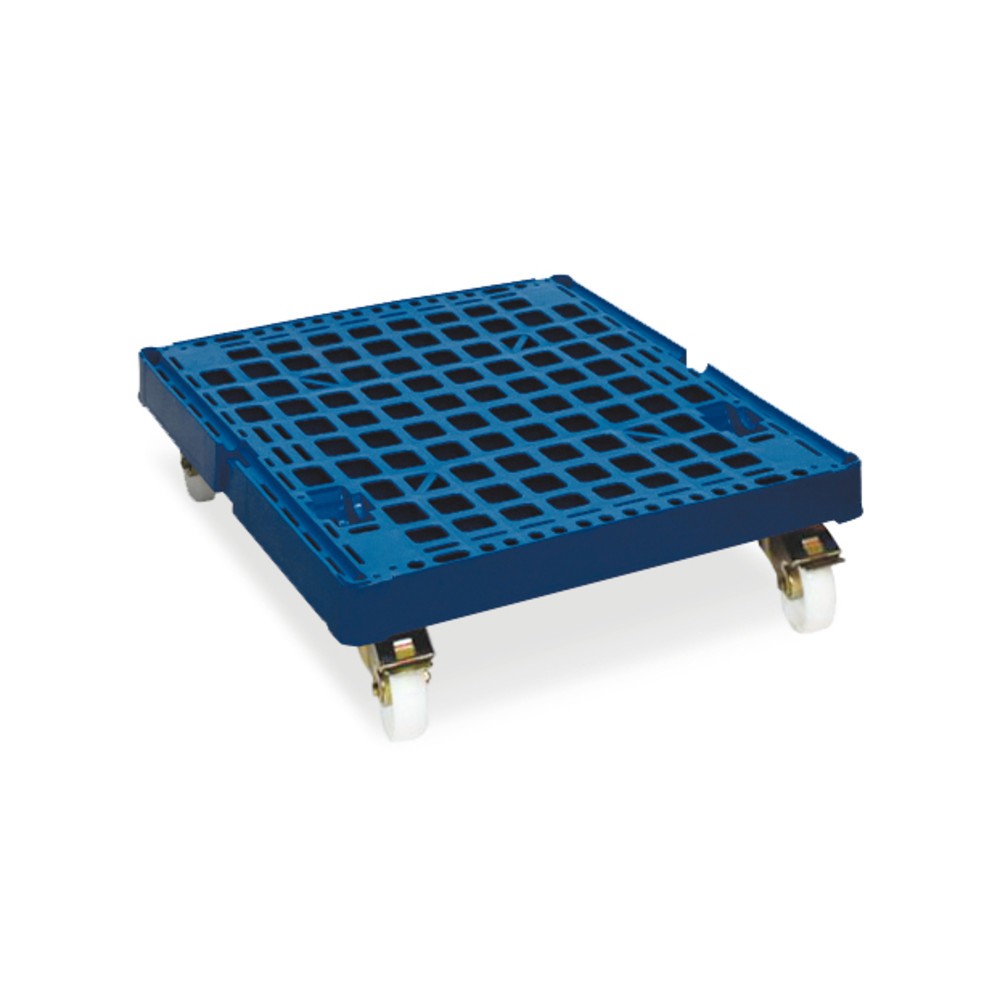 N° de l'image du produit 2 : Bac à roulettes Classic, 3 côtés, à mailles fines, galvanisé bleu, plateau à roulettes en plastique, HxlxP 1 800 x 724 x 815 mm, bleu gentiane