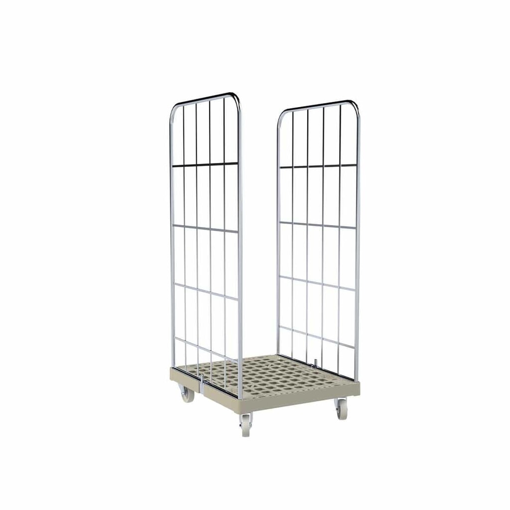 Illustration du produit: Conteneur à roulettes Classic, 2 côtés, galvanisé, plaque roulante en plastique, H x l x P 1 650 x 724 x 815 mm, gris silex
