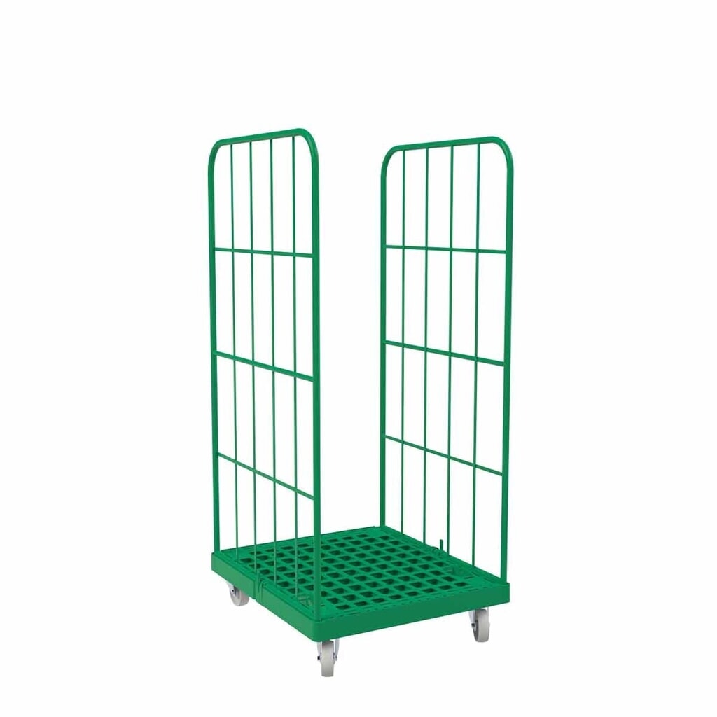 Illustration du produit: Conteneur à roulettes Classic, 2 côtés, revêtu par poudrage, plaque roulante en plastique, H x l x P 1 650 x 724 x 815 mm, vert signalisation
