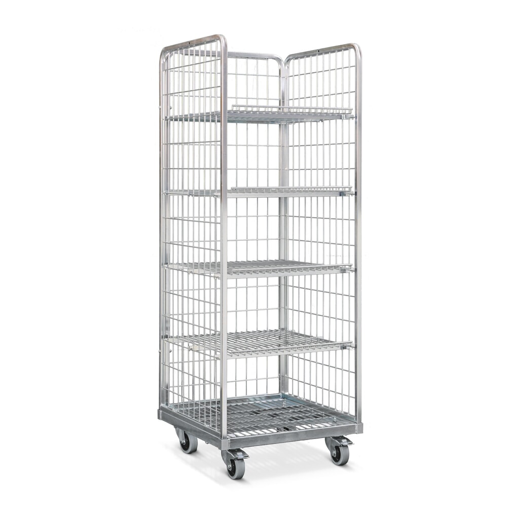 Illustration du produit: Conteneur à roulettes en acier aux dimensions Euro, adapté aux caisses 600 x 400 mm, l x P 420 x 620 mm