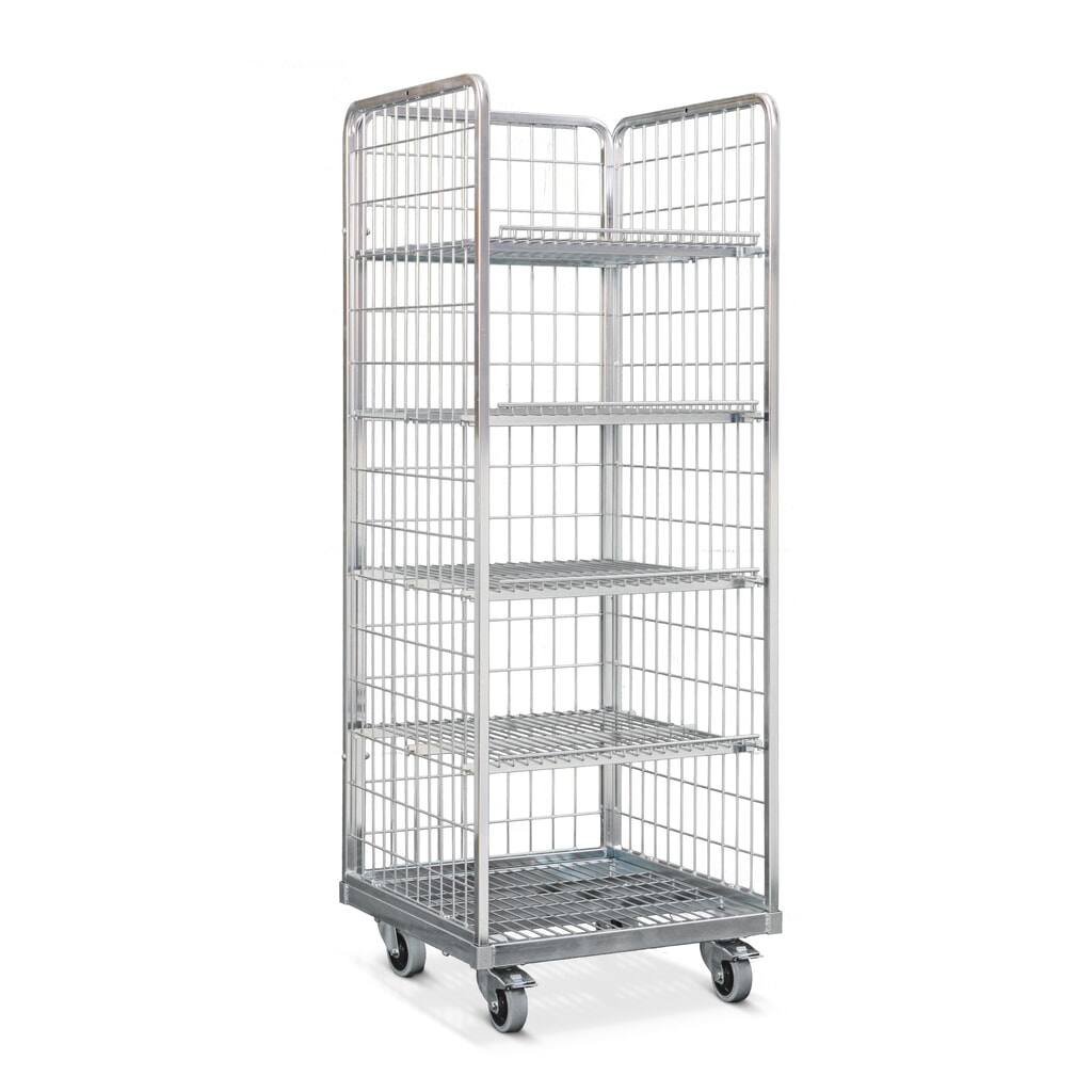Conteneur à roulettes en acier aux dimensions Euro, adapté aux caisses 600 x 400 mm, l x P 420 x 620 mm Illustration du produit: Conteneur à roulettes en acier aux dimensions Euro, adapté aux caisses 600 x 400 mm, l x P 420 x 620 mm