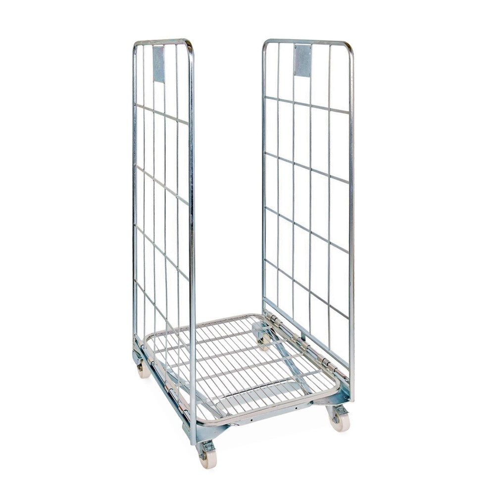 N° de l'image du produit 1 : Conteneur à roulettes en acier BASIC, emboîtable, HxlxP 1 665 x 700 x 800 mm, 2 côtés