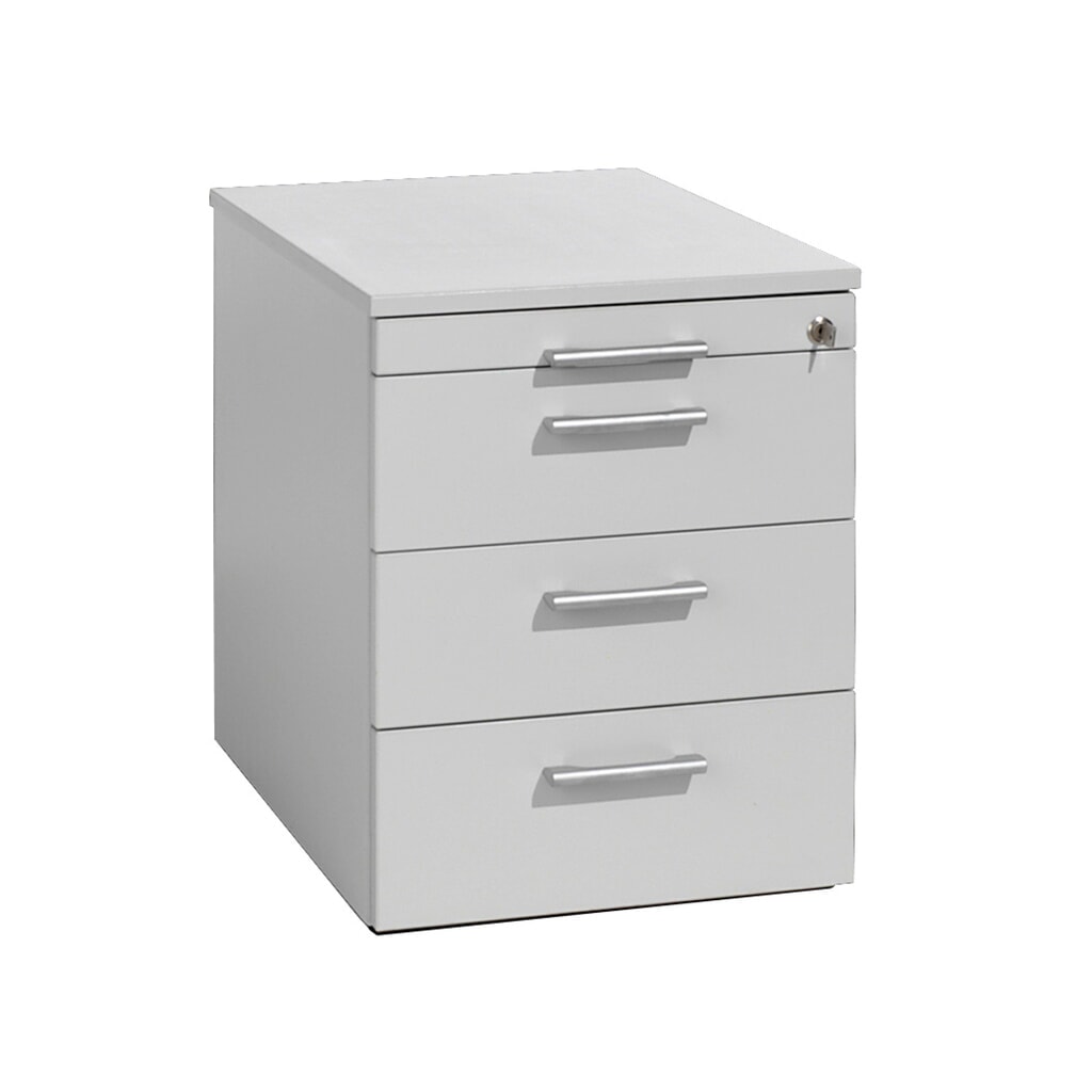 Illustration du produit: Conteneur à roulettes Lissabon, H x l x P 566 x 600 x 430 mm, 3 inserts en plastique, gris clair