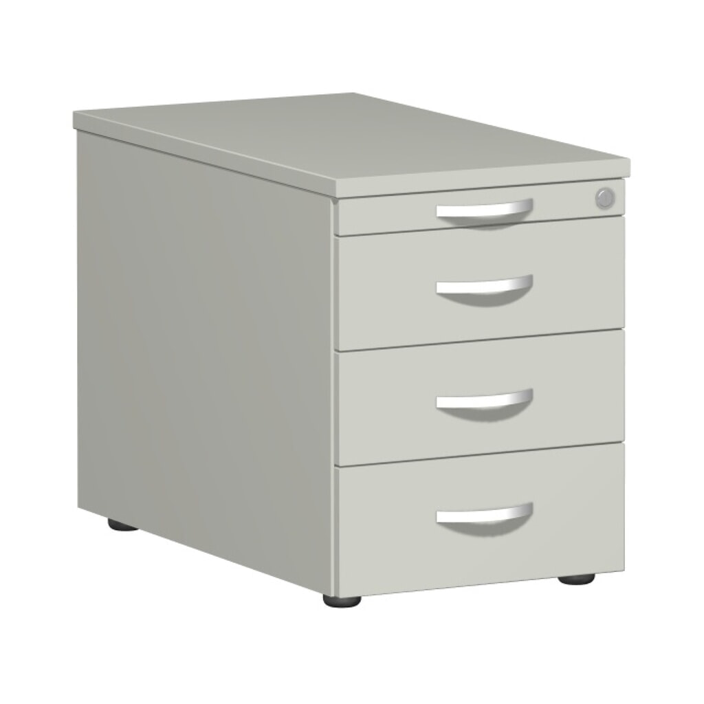 Conteneur à roulettes Lissabon, H x l x P 566 x 800 x 430 mm, 3 inserts en métal, gris clair Illustration du produit: Conteneur à roulettes Lissabon, H x l x P 566 x 800 x 430 mm, 3 inserts en métal, gris clair
