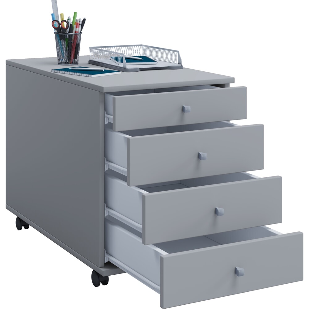 N° de l'image du produit 1 : Conteneur à roulettes Lona Maxi HxLxP 570 x 420 x 750 mm Gris