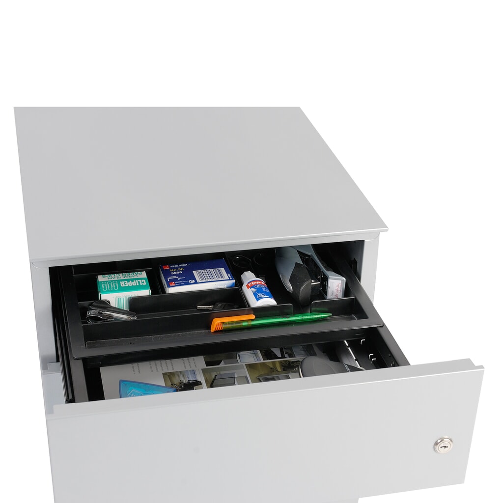 N° de l'image du produit 3 : Conteneur à roulettes Note™, H x l x P 495 x 420 x 565 mm, 3 tiroirs, noir
