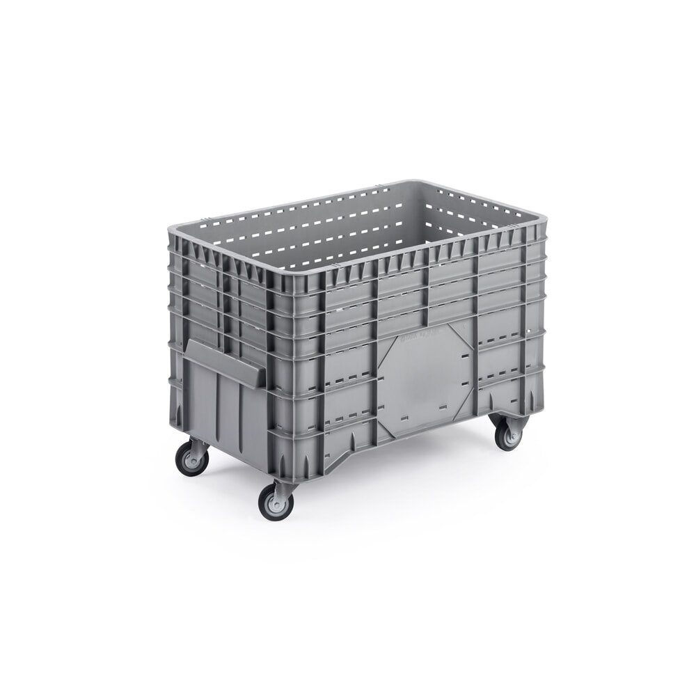 Illustration du produit: Conteneur grand format, gris, 1 020x640x700 mm, ajouré, avec 4 roulettes (2 roues directrices et 2 roues fixes)