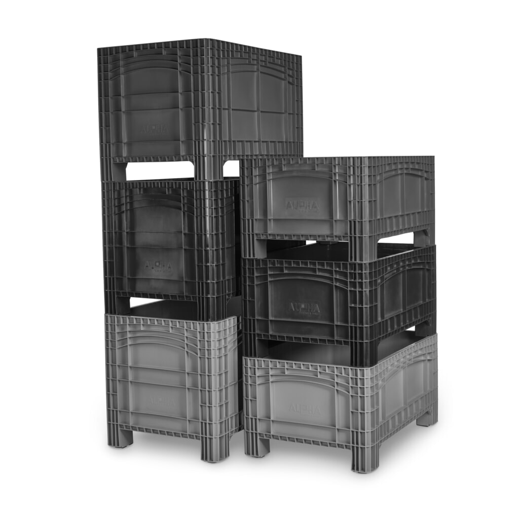 N° de l'image du produit 3 : Conteneur grand format L, HxlxP 800 x 1.200 x 580 mm, 354 litres, 4 pieds, rouge