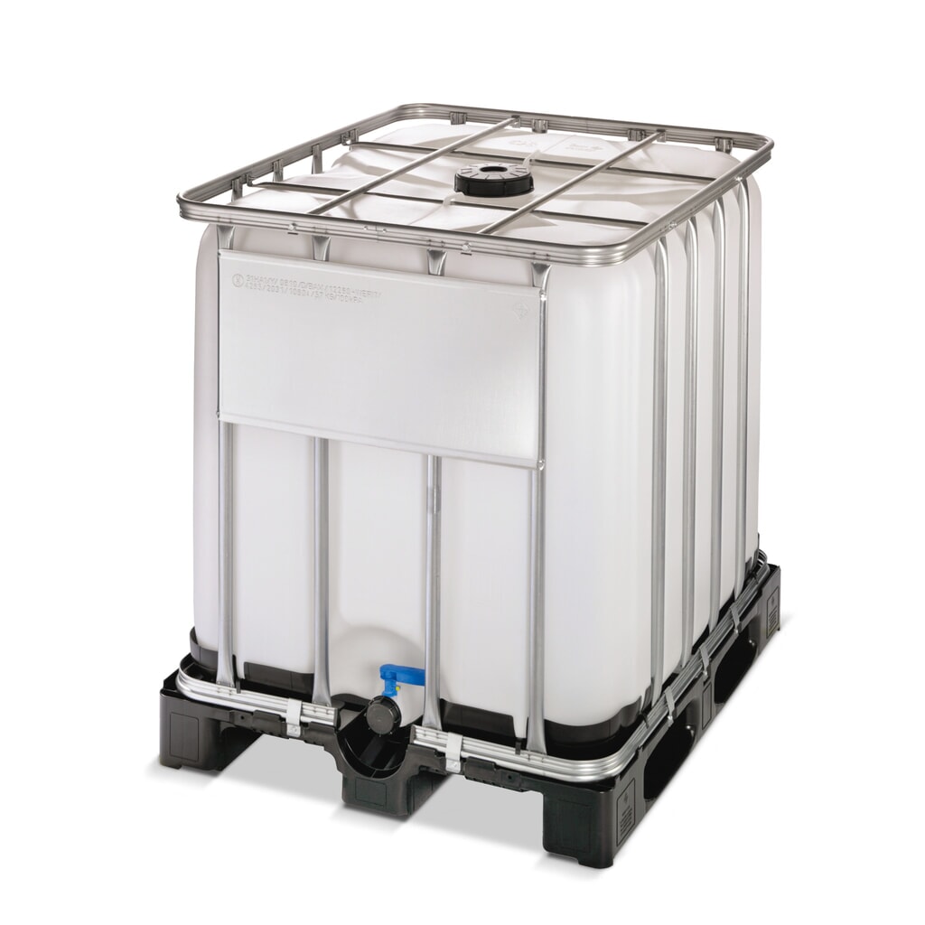 Illustration du produit: Cuve IBC version produits dangereux, sur palette en plastique, 600 litres