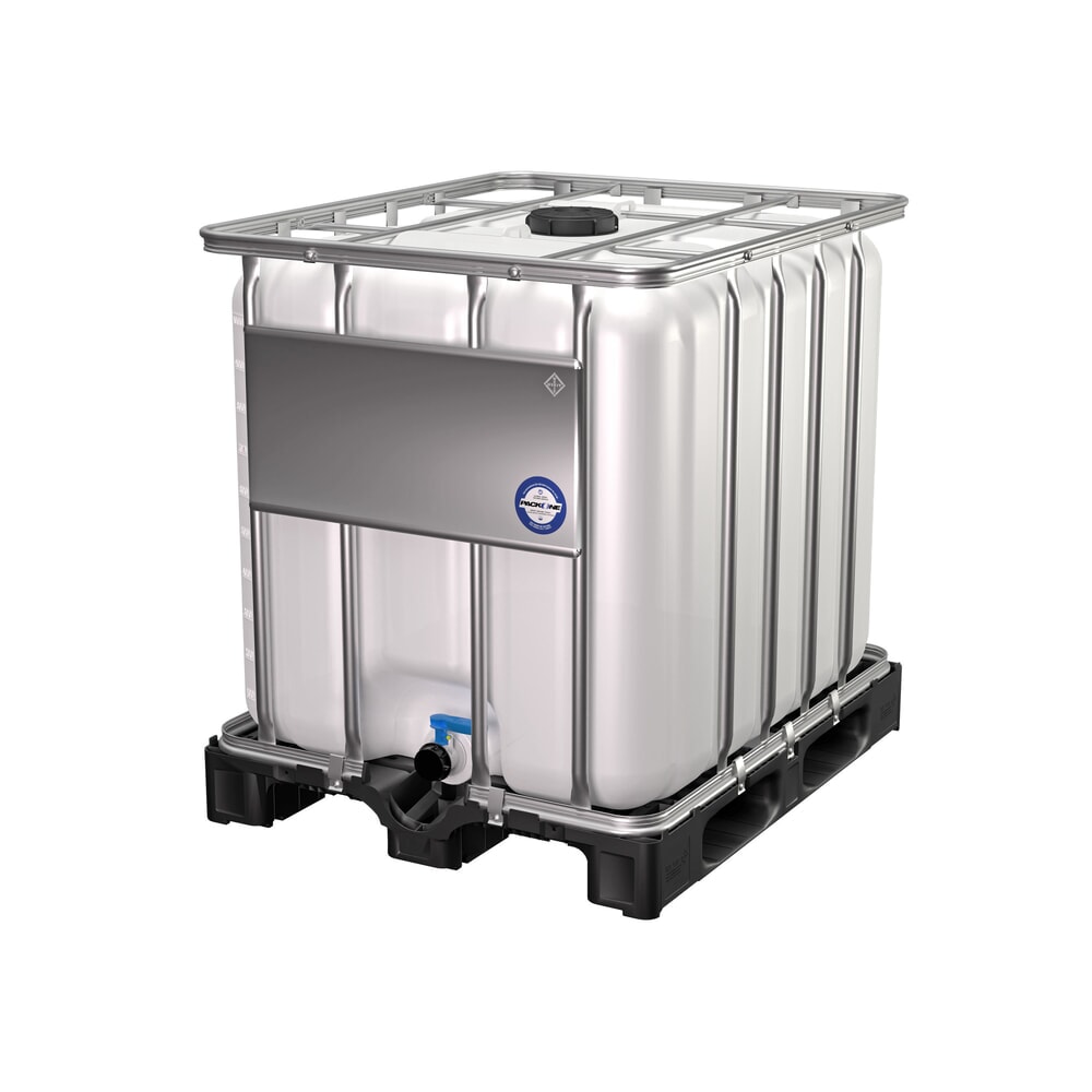 Illustration du produit: Conteneur IBC, sur palette en plastique, avec cadre en tube d'acier galvanisé, 1000 litres, standard
