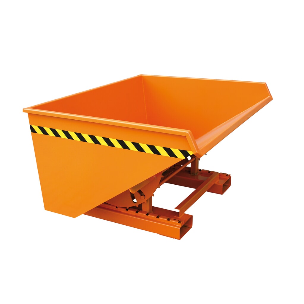 Illustration du produit: Réservoir inclinable avec glissières, volume 0.75 m³, orange pur