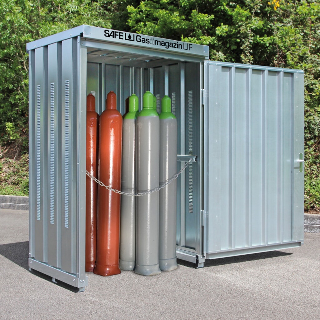 Conteneur de Stockage de bouteilles de gaz sans cadre, HxLxP 2.250 x 1.420x 1.080 mm Illustration du produit: Conteneur de Stockage de bouteilles de gaz sans cadre, HxLxP 2.250 x 1.420x 1.080 mm