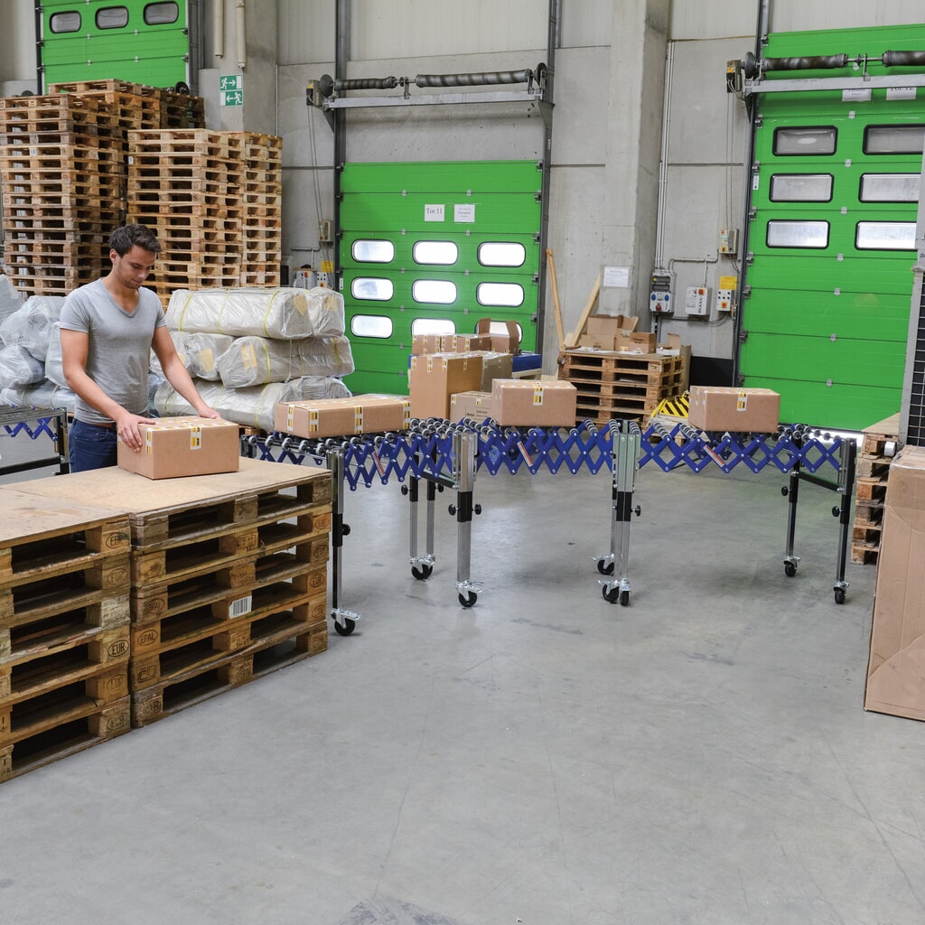 N° de l'image du produit 4 : Convoyeur à rouleaux extensible Ameise®, longueur de voie 375 à 1 270 mm, largeur de voie 350 mm, capacité de charge 60 kg