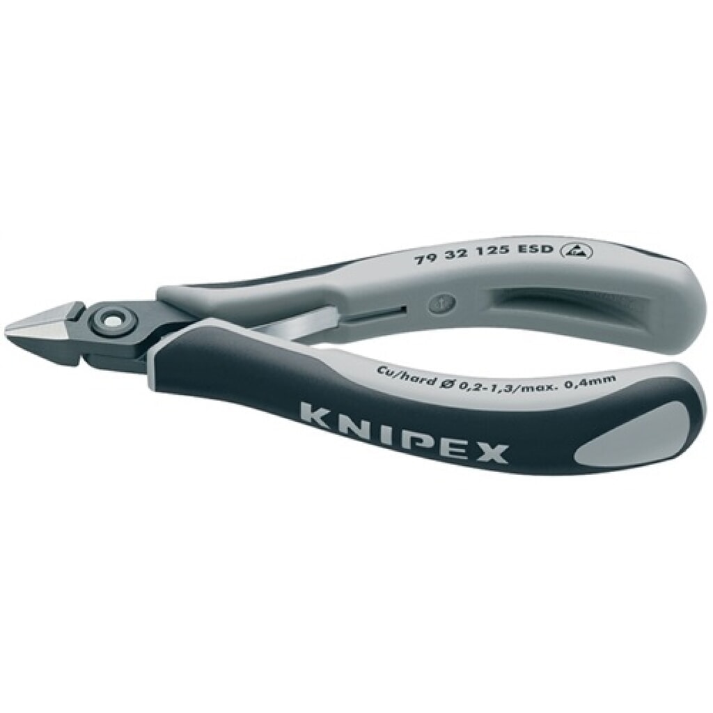 Illustration du produit: Pince coupante électronique de précision longueur 125 mm forme 3 facette oui, tr