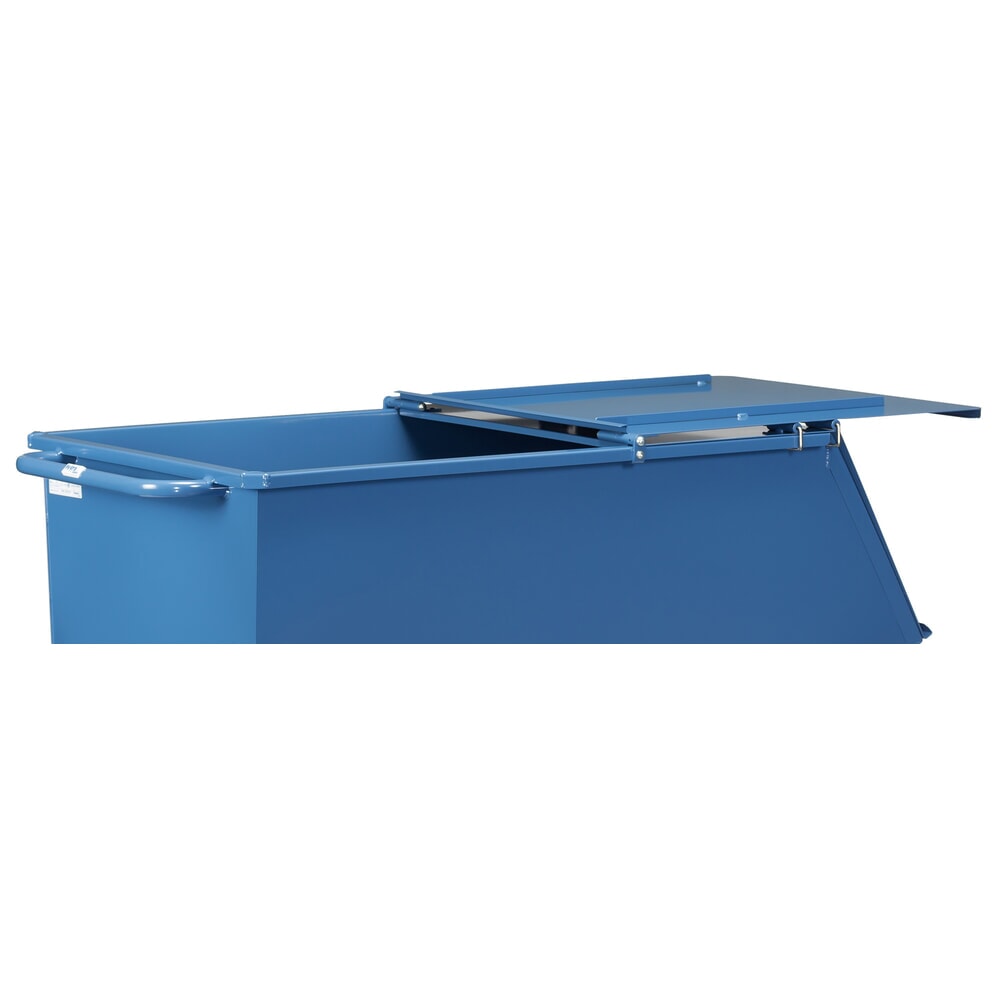 N° de l'image du produit 4 : Couvercle rabattable pour benne basculante fetra®, avec roulettes, bleu, 0,45 m³