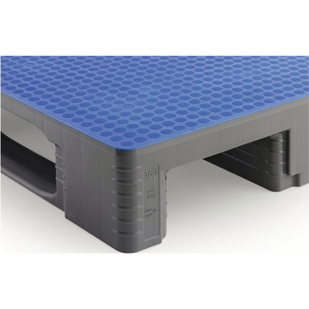 N° de l'image du produit 2 : CRAEMER Kunststoffpalette, 3 Kufen geschlossen, L800xB1200xH160mm, HDPE