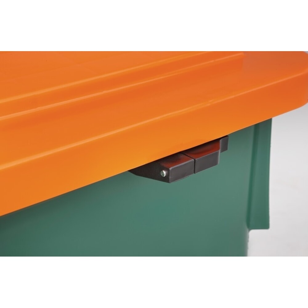 N° de l'image du produit 4 : CRAEMER Streugutbehälter, 210 l HD-PE grün/orange, L790xB605xH775 mm, ohne Entnahmerutsche